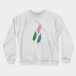 Three colorful feathers. Crewneck Sweatshirt